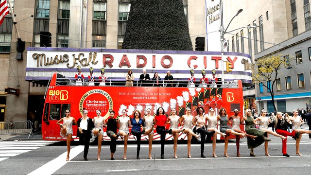 Jessica Tuttle, officials, Radio City Rockettes and crew attend the Rockettes 100th Anniversary celebration press conference at Radio City Music Hall on November 07, 2025 in New York City. 