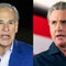 Greg Abbott, Gavin Newsom hold rallies in Texas 1 day apart