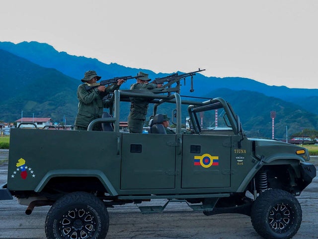 Members of Venezuela's Armed Forces in a military exercise
