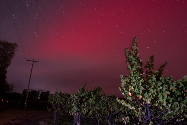 Northern lights, aurora borealis seen in Geyserville, California 