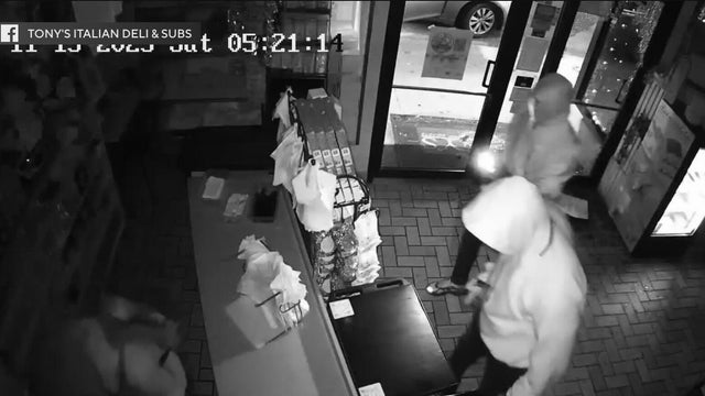 Blue police lights on a car 