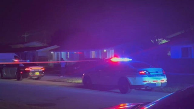 Flashing lights on top of police patrol car 