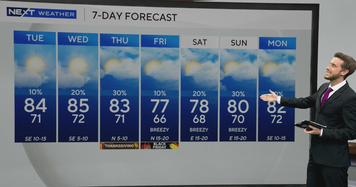 Stray showers linger across South Florida as temperatures stay in mid-80s