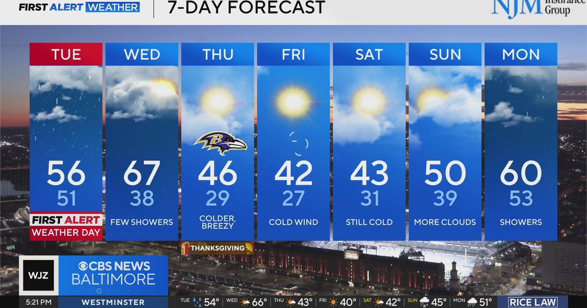 Rainy weather to develop in Maryland Tuesday