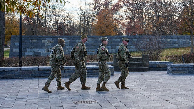 National Guard patrol the National Mall 