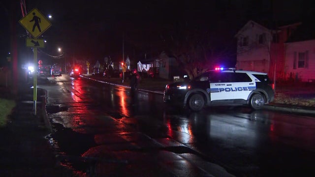 Police vehicles on a street in Stamford 