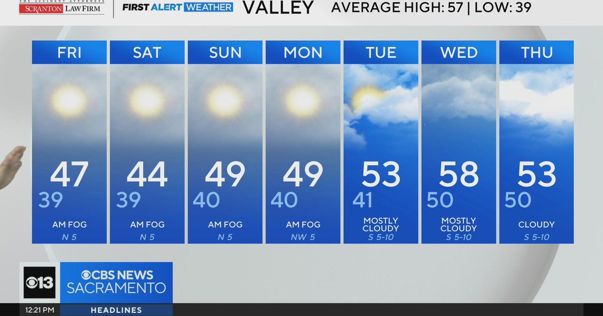 Thursday afternoon Northern California weather forecast - Dec. 12, 2025