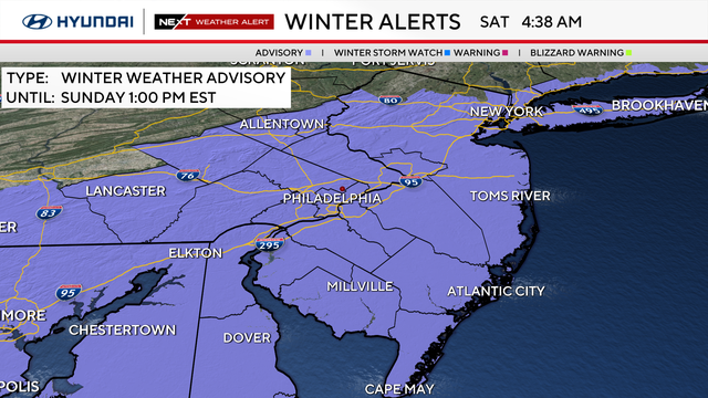 Snow expected across entire Philadelphia region this weekend 