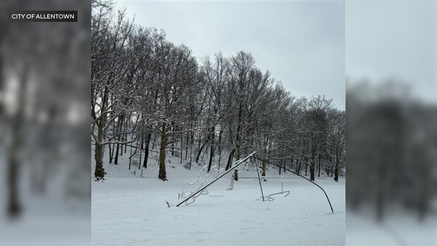Damage to the "Lights in the Parkway" holiday display in Allentown, Pennsylvania