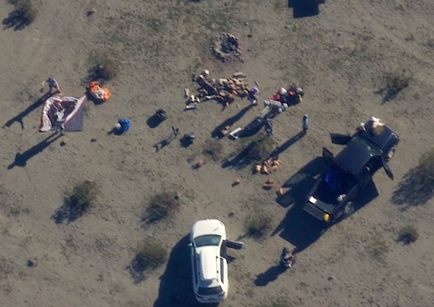 Surveillance footage allegedly showing members of a far-left anti-government group preparing to construct and test bombs in the California desert, as released by the Justice Department on Monday, Dec. 15, 2025.