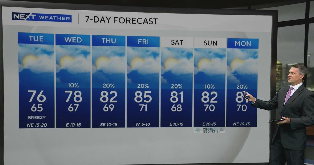 Breeze, showers continue as system moves across South Florida - CBS Miami