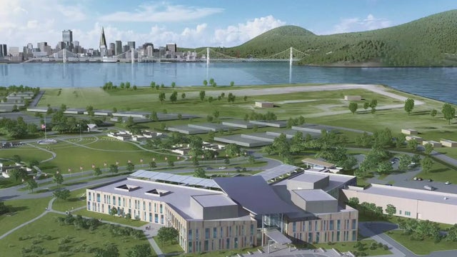 An illustration showing plans for a Veterans Affairs Clinic in Alameda 