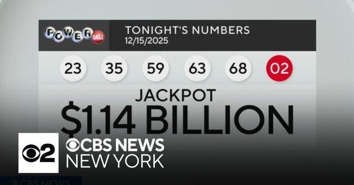 $1.14 billion Powerball jackpot winning numbers announced - CBS New York