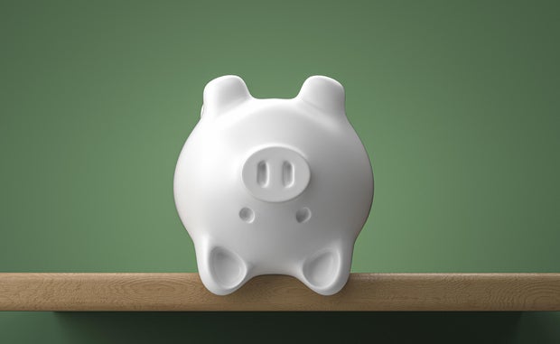 Piggy bank upside down