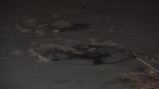 Beautiful cracks surface of the frozen lake of Baikal lake in winter season. 