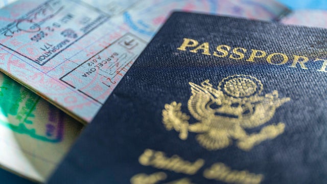 Close-up of American passport 
