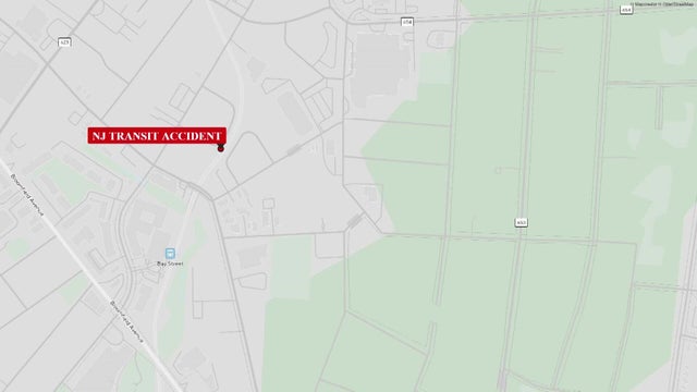 Map showing NJ Transit train derailment 