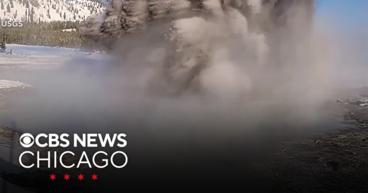 Rare hydrothermal explosion in broad daylight at Yellowstone National Park