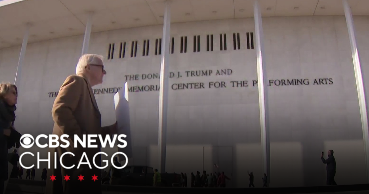 Protest after Trump’s name added outside John F Kennedy Memorial Center
