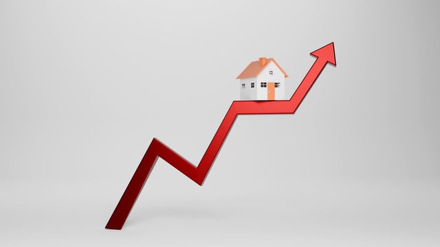 Rising house prices concept 