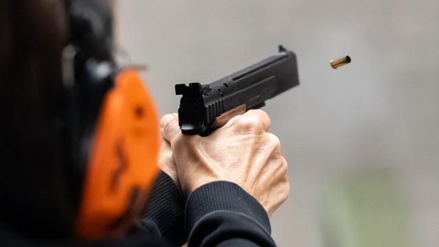 Firearms training on a gun range 