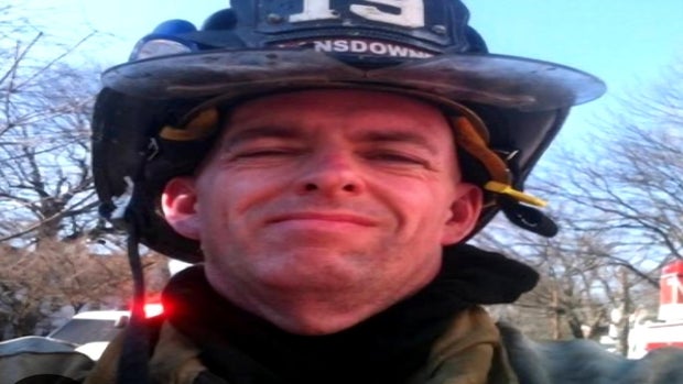 Close-up photo of Anthony Rowley in his firefighting gear