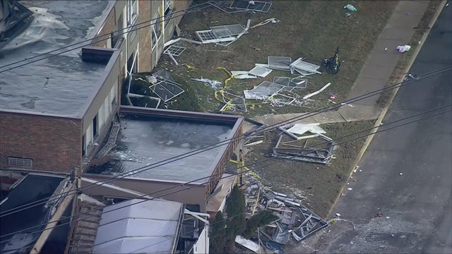 Aftermath of explosion at the Silver Lake Nursing Home in Bristol Township, Pennsylvania 