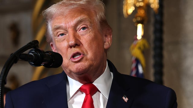 President Trump speaks on Dec. 22, 2025 in Palm Beach, Florida. 