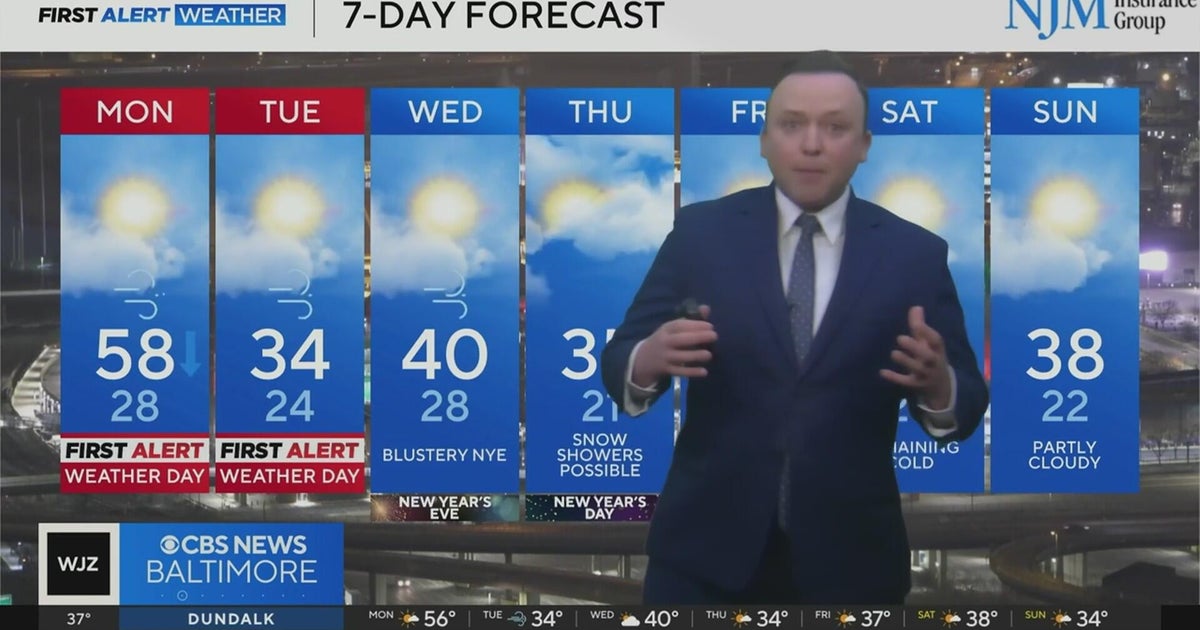 Heavy winds, colder air move into Maryland on Monday