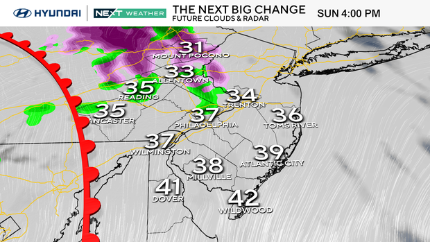 Cold, dry Sunday before rain moves across Philadelphia area. Here's the weather forecast 