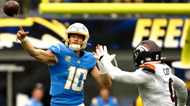 Denver Broncos Play The Los Angeles Chargers In An NFL Game In Los Angeles 