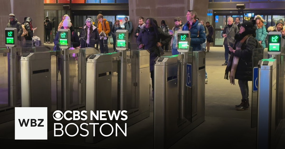 New fare gates ready to be activated at Boston’s South Station.