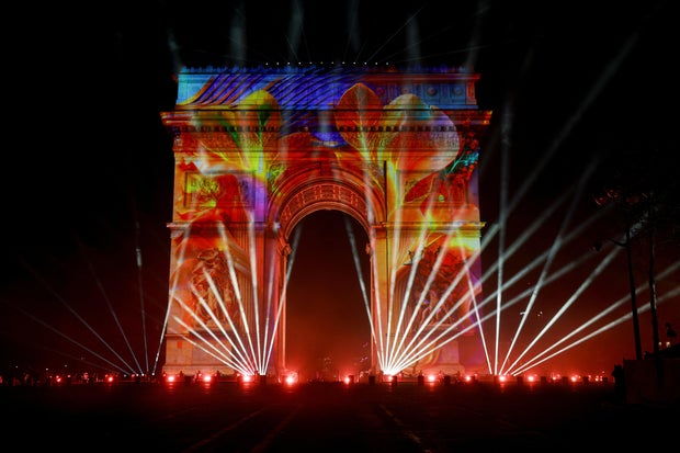 New Year celebrations on the Champs Elysees in Paris 