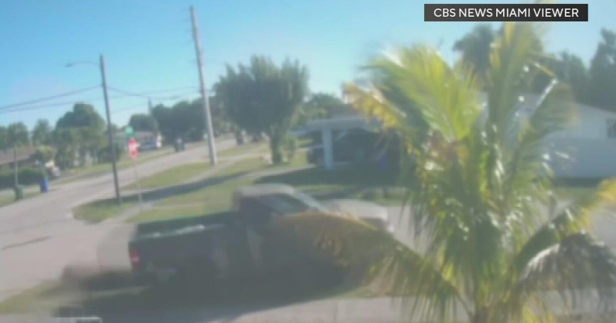 Security video shows truck going out of control, slamming into Broward home