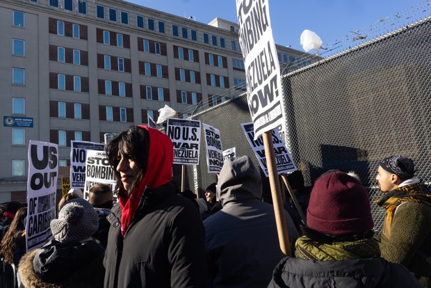 Protestors Rally At NYC Detention Center Against Capture Of Venezuelan Leader Maduro 
