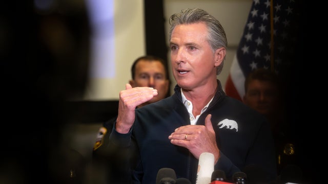 CA governor Gavin Newsom speaks on the 6 month anniversary of the California fires. 