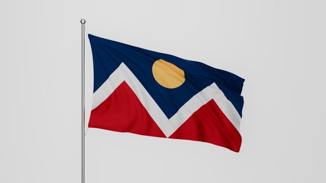 Denver City Flag on White background 
