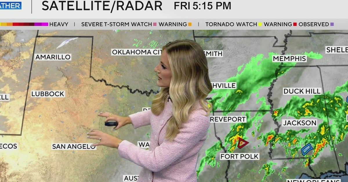 Storm line shifts east as cold front approaches North Texas - CBS Texas
