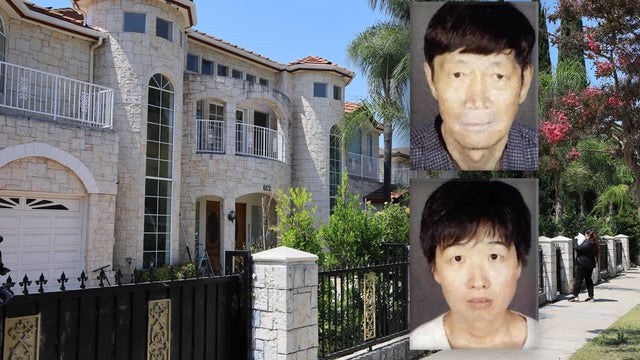 Photos of Guoiun Xuan and Silvia Zhang and a picture of their home in Arcadia, California. 