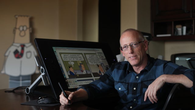Scott Adams, cartoonist and author and creator of "Dilbert", poses for a portrait in his home office on Monday, January 6, 2014  in Pleasanton, Calif. Adams has published a new memoir "How to Fail at Almost Everything and Still Win Big: Kind of the Story 