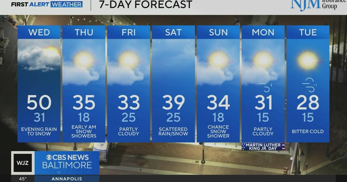 Cold weather with snow chances in Maryland - CBS Baltimore