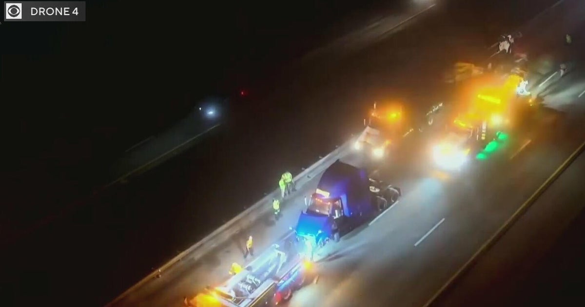 Eastbound lanes of I-75 closed in Weston due to crash involving tractor-trailer