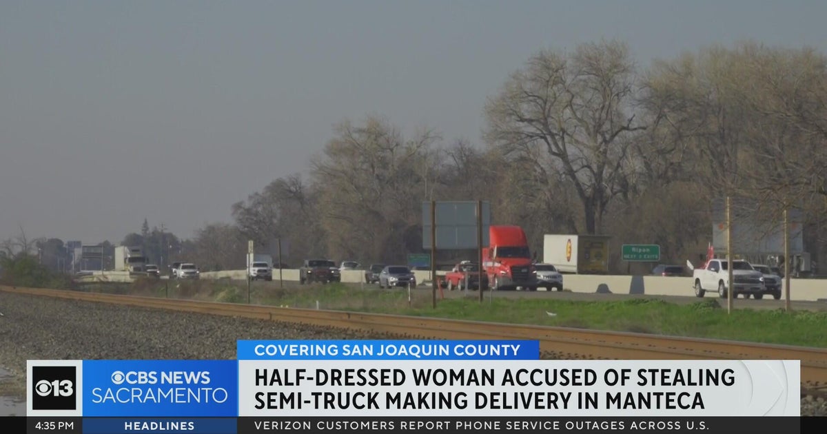 Half-dressed woman accused of stealing delivery truck in Manteca - CBS ...