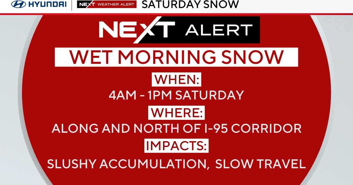 Snow showers arrive early Saturday in the Philadelphia region. Here's the weather forecast.