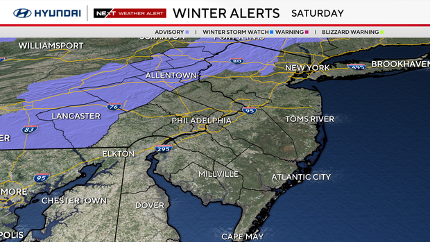 Snow showers, bitter cold air arrives Saturday in the Philadelphia region 