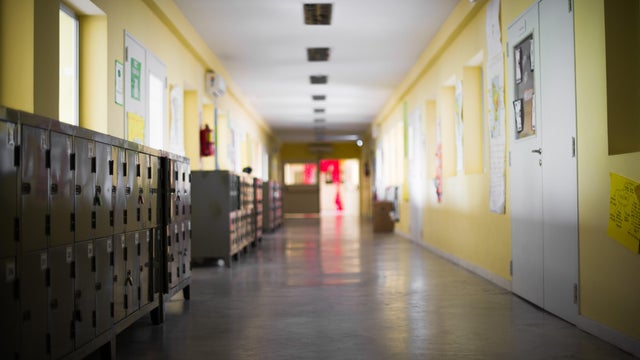Empty school corridor 