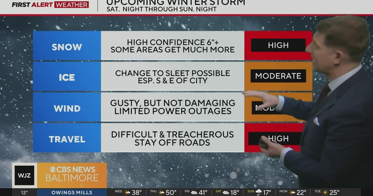 Growing potential for major winter storm in Maryland this weekend - CBS ...
