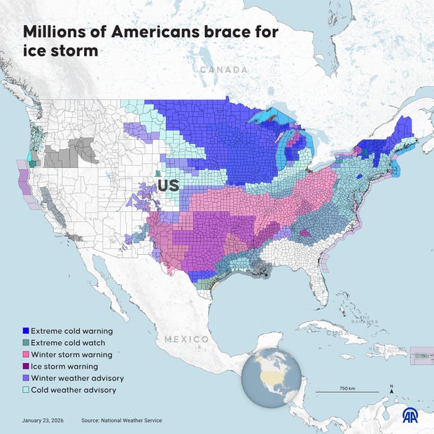 Millions of Americans brace for ice storm