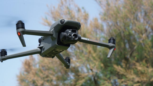 Dji mavic 3T enterprise in flight at the afternoon. Professional drone with great thermal camera and zoom. 