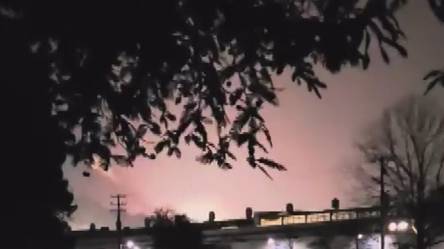 A large glowing light seen in the night sky was caused by illegal fireworks 